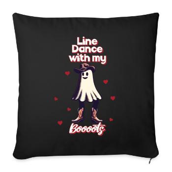 Funny Cowboy With Boots Line Dance Ghost - Sofa pillowcase 17,3'' x 17,3'' (45 x 45 cm) - black - Front