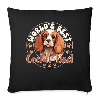Cocker Spaniel Groovy Cocker Dad - Sofakissenbezug 45 x 45 cm - Schwarz - Vorne