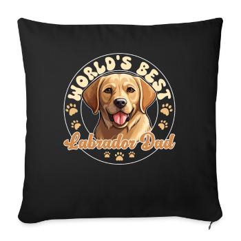 Labrador Retriver Groovy Labrador Dad - Sofa pillowcase 17,3'' x 17,3'' (45 x 45 cm) - black - Front