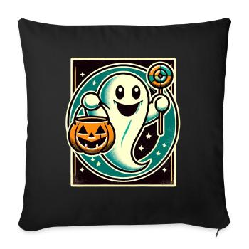 UnheimCute Halloween Ghost Trick Or Treat - Sofa pillowcase 17,3'' x 17,3'' (45 x 45 cm) - black - Front