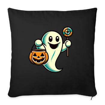 Cute Halloween Ghost Trick Or Treat - Sofa pillowcase 17,3'' x 17,3'' (45 x 45 cm) - black - Front