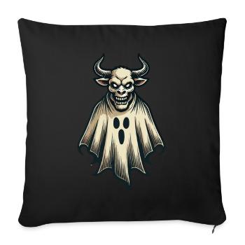 Idée de costume effrayant de vache fantôme taureau - Housse de coussin décorative 45 x 45 cm - noir - Devant