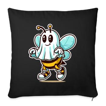 Funny Bee Ghost Cute Ghost Bee - Sofa pillowcase 17,3'' x 17,3'' (45 x 45 cm) - black - Front