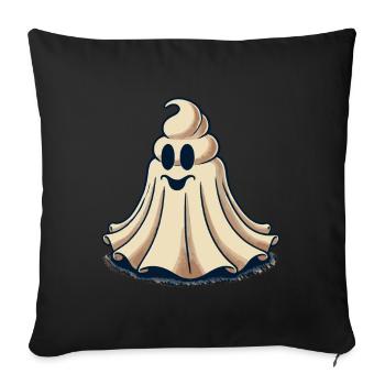 Drôle Caca Pile Ghost Bull Feuille Caca - Housse de coussin décorative 45 x 45 cm - noir - Devant