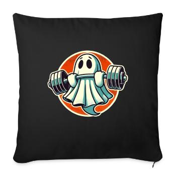Musculation Ghost Drôle Gym Ghost - Housse de coussin décorative 45 x 45 cm - noir - Devant
