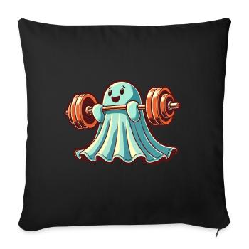 Bodybuilding Ghost Funny Gym Ghost - Sofa pillowcase 17,3'' x 17,3'' (45 x 45 cm) - black - Front