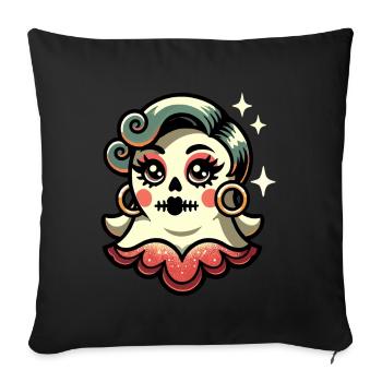 Funny Glamour Ghoul Flashy Halloween Girl - Sofa pillowcase 17,3'' x 17,3'' (45 x 45 cm) - black - Front
