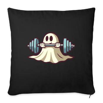 Bodybuilding Ghost Funny Gym Ghost - Sofa pillowcase 17,3'' x 17,3'' (45 x 45 cm) - black - Front