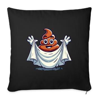 Drôle Caca Pile Ghost Bull Feuille Caca - Housse de coussin décorative 45 x 45 cm - noir - Devant