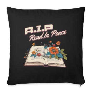 Drôle d’amateur de livres Design Lecture en paix - Housse de coussin décorative 45 x 45 cm - noir - Devant