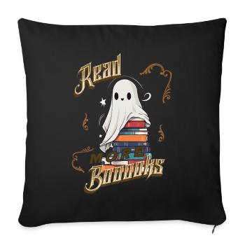ScaryCute Book Lover Ghost Funny - Sofa pillowcase 17,3'' x 17,3'' (45 x 45 cm) - black - Front