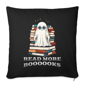 Cute Book Lover Ghost Funny Saying - Sofa pillowcase 17,3'' x 17,3'' (45 x 45 cm) - black - Front