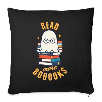 Cute Book Lover Ghost Funny Saying - Sofa pillowcase 17,3'' x 17,3'' (45 x 45 cm) - black - Front