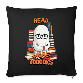 Cute Book Lover Ghost Costume Idea - Sofa pillowcase 17,3'' x 17,3'' (45 x 45 cm) - black - Front