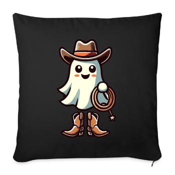 Cowboy Ghost Funny Halloween Design - Sofa pillowcase 17,3'' x 17,3'' (45 x 45 cm) - black - Front