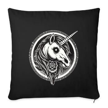 Creepy Gothic Unicorn Aesthetic Goth Design - Sofa pillowcase 17,3'' x 17,3'' (45 x 45 cm) - black - Front