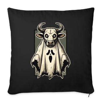 Creepy Cow Ghost Bull Sheet Costume Idea - Sofa pillowcase 17,3'' x 17,3'' (45 x 45 cm) - black - Front