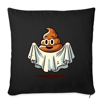 Funny Poop Pile Ghost Bull Sheet Poop - Sofa pillowcase 17,3'' x 17,3'' (45 x 45 cm) - black - Front