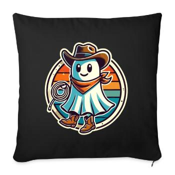 Cowboy Ghost Funny Halloween Design - Sofa pillowcase 17,3'' x 17,3'' (45 x 45 cm) - black - Front