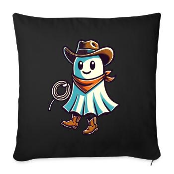 Cowboy Ghost Funny Halloween Design - Sofa pillowcase 17,3'' x 17,3'' (45 x 45 cm) - black - Front