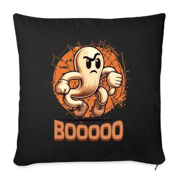 Booing Ghost Funny Ghost Design - Sofa pillowcase 17,3'' x 17,3'' (45 x 45 cm) - black - Front
