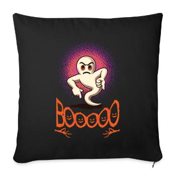Booing Ghost Funny Ghost Design - Sofa pillowcase 17,3'' x 17,3'' (45 x 45 cm) - black - Front