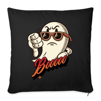 Booing Ghost Funny Ghost Design - Sofa pillowcase 17,3'' x 17,3'' (45 x 45 cm) - black - Front