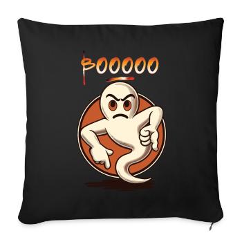 Booing Ghost Funny Ghost Design Word Game - Sofa pillowcase 17,3'' x 17,3'' (45 x 45 cm) - black - Front