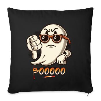 Booing Ghost Funny Ghost Design - Sofa pillowcase 17,3'' x 17,3'' (45 x 45 cm) - black - Front