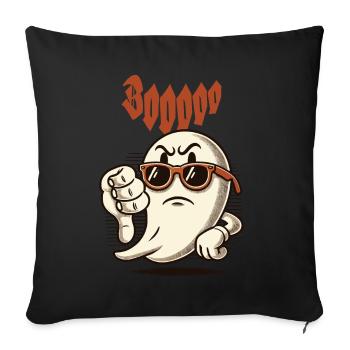 Booing Ghost Funny Ghost Design - Sofa pillowcase 17,3'' x 17,3'' (45 x 45 cm) - black - Front