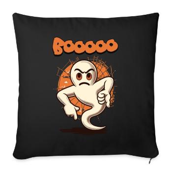 Booing Ghost Funny Ghost Design Word Game - Sofa pillowcase 17,3'' x 17,3'' (45 x 45 cm) - black - Front