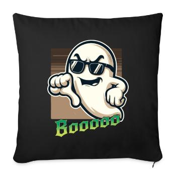 Booing Ghost Funny Ghost Halloween Design - Sofa pillowcase 17,3'' x 17,3'' (45 x 45 cm) - black - Front