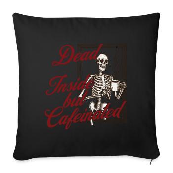 Halloween Coffee Lover Skeleton Coffee Design - Sofa pillowcase 17,3'' x 17,3'' (45 x 45 cm) - black - Front