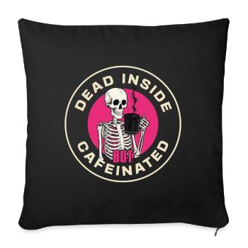 Coffee Halloween Skeleton Coffee Lover Saying - Sofa pillowcase 17,3'' x 17,3'' (45 x 45 cm) - black - Front