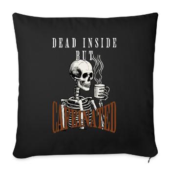Funny coffee saying for Halloween - Sofa pillowcase 17,3'' x 17,3'' (45 x 45 cm) - black - Front