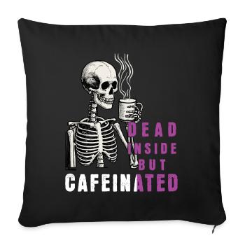 Drôle de dicton de café - Housse de coussin décorative 45 x 45 cm - noir - Devant
