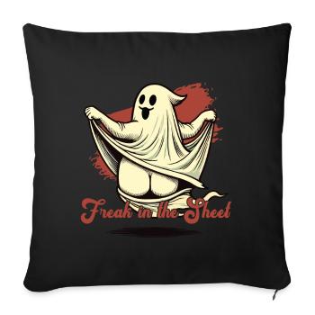 Freak in the Sheet Humorous Sarcastic Halloween - Sofa pillowcase 17,3'' x 17,3'' (45 x 45 cm) - black - Front