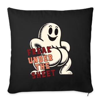 Freak dans la feuille drôle de conception fantôme - Housse de coussin décorative 45 x 45 cm - noir - Devant