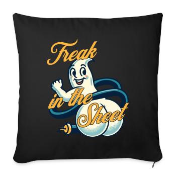 Freak In The Sheet Funny Ghost Design - Sofa pillowcase 17,3'' x 17,3'' (45 x 45 cm) - black - Front