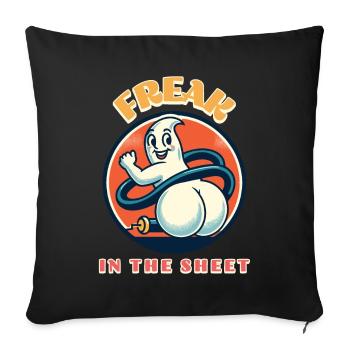 Freak In The Sheet Funny Ghost Design - Sofa pillowcase 17,3'' x 17,3'' (45 x 45 cm) - black - Front