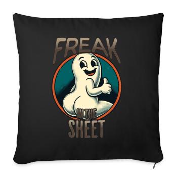 Lustiges Gespenster Design Freak Under the Sheet - Sofakissenbezug 45 x 45 cm - Schwarz - Vorne