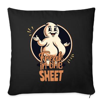 Freak under the Sheet Funny Ghost Design - Sofa pillowcase 17,3'' x 17,3'' (45 x 45 cm) - black - Front