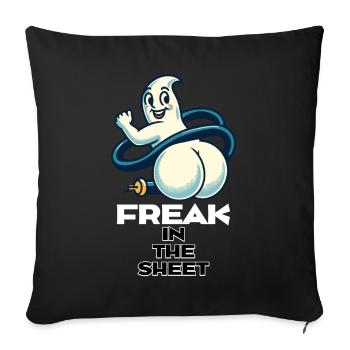 Freak sous la feuille drôle de conception fantôme - Housse de coussin décorative 45 x 45 cm - noir - Devant