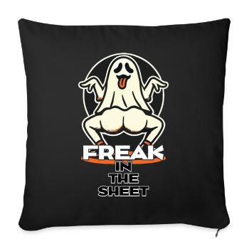 Freak dans la feuille drôle de conception fantôme - Housse de coussin décorative 45 x 45 cm - noir - Devant