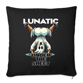 Lunatic Under Sheet Funny Ghost Design - Sofa pillowcase 17,3'' x 17,3'' (45 x 45 cm) - black - Front