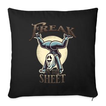 Freak In The Sheet Funny Halloween Ghost - Sofa pillowcase 17,3'' x 17,3'' (45 x 45 cm) - black - Front