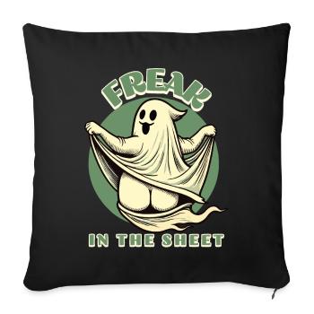 Freak dans la feuille Drôle Halloween fantôme - Housse de coussin décorative 45 x 45 cm - noir - Devant