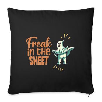 Freak dans la feuille Drôle Halloween fantôme - Housse de coussin décorative 45 x 45 cm - noir - Devant