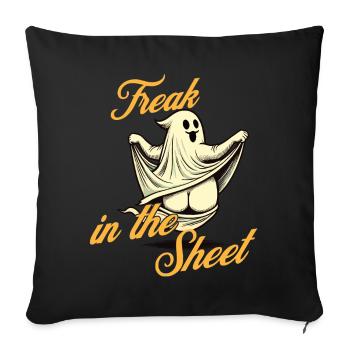 Freak dans la feuille drôle de conception fantôme - Housse de coussin décorative 45 x 45 cm - noir - Devant