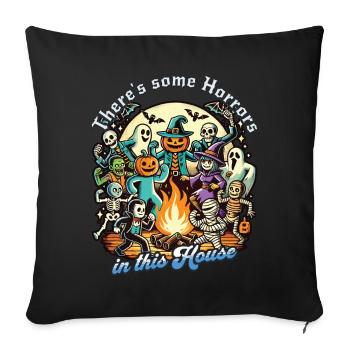 Il y a des horreurs dans cette maison qui dit - Housse de coussin décorative 45 x 45 cm - noir - Devant